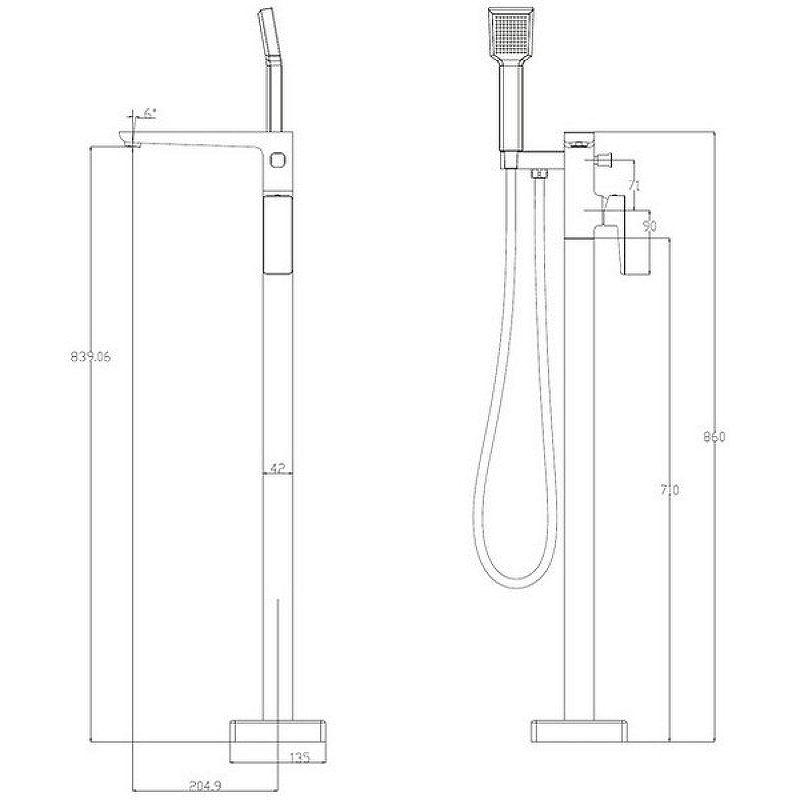 Смеситель для ванны отдельностоящий OMNIRES PARMA PM7433BL (черный BLM) Смеситель для ванны отдельностоящий OMNIRES PARMA PM7433BL (черный BLM)