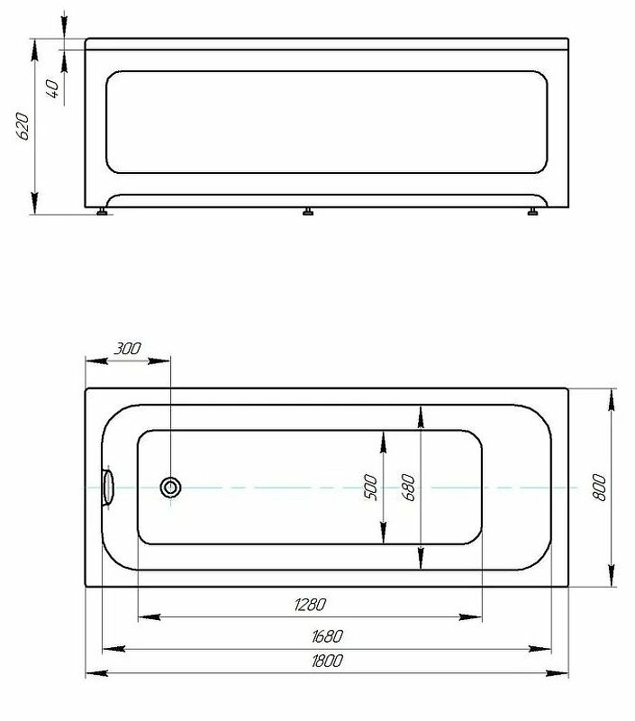 Акриловая ванна Акватек Мия 180x80 MIY180-0000001 Акриловая ванна Акватек Мия 180x80 MIY180-0000001
