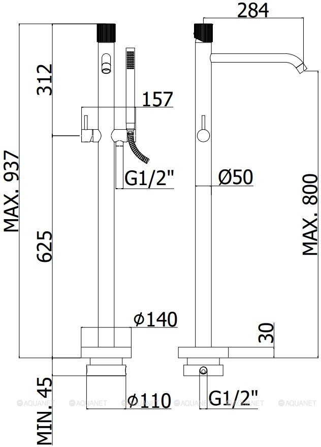 Смеситель для ванны с душем Paffoni Jo JO032NO Смеситель для ванны с душем Paffoni Jo JO032NO