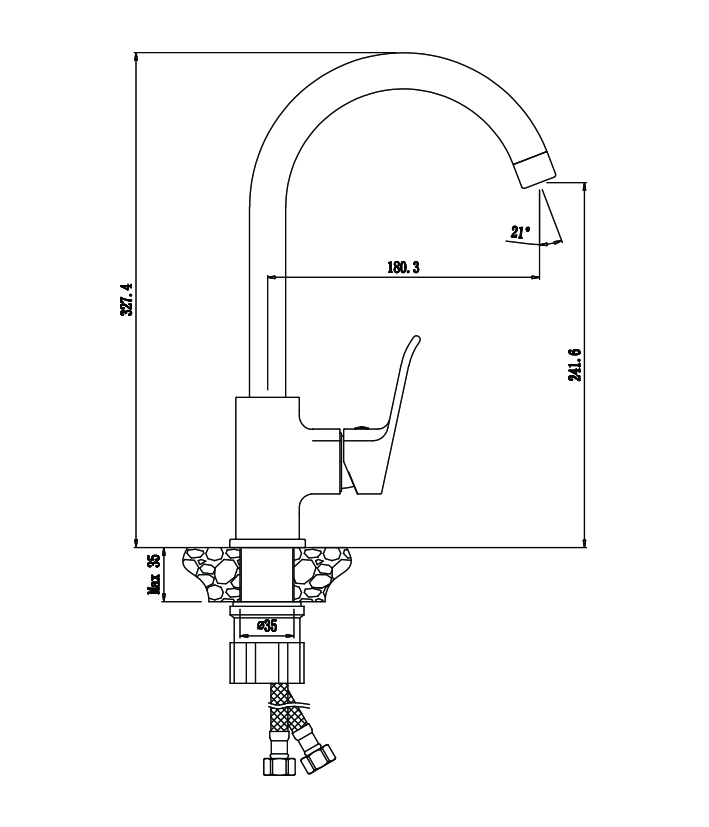 Смеситель д/кухни PLAZA, арт.16430PL Смеситель д/кухни PLAZA, арт.16430PL
