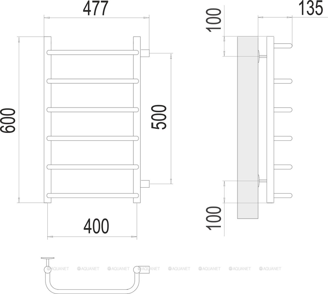 Полотенцесушитель Terminus Стандарт П6 400х600 бп500 Полотенцесушитель Terminus Стандарт П6 400х600 бп500