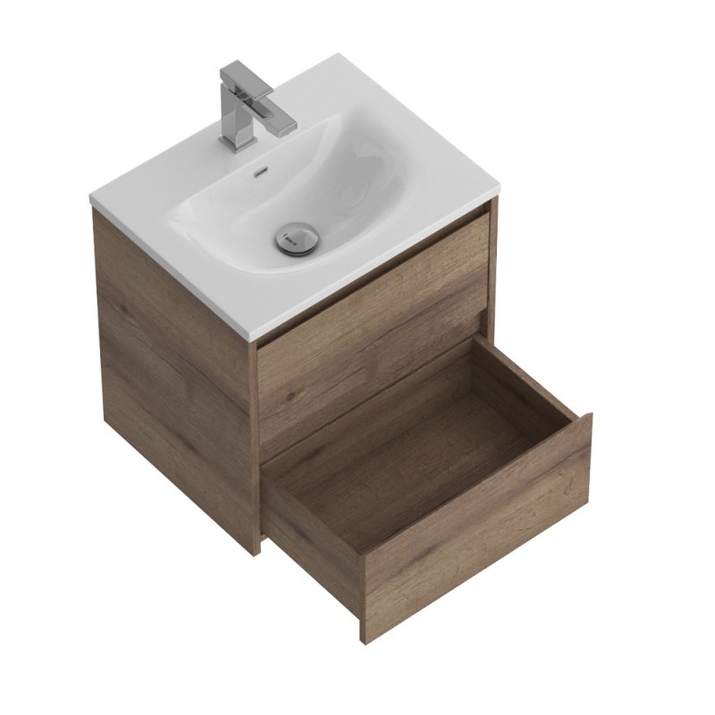 Тумба с раковиной подвесная BelBagno KRAFT 39-50 Pino Pasadena, раковина белая Тумба с раковиной подвесная BelBagno KRAFT 39-50 Pino Pasadena, раковина белая