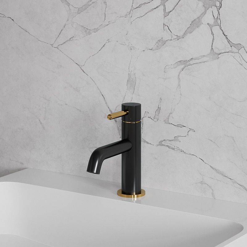 Смеситель для умывальника OMNIRES Y Y1210NBLGL (черный BLH/золото) Смеситель для умывальника OMNIRES Y Y1210NBLGL (черный BLH/золото)