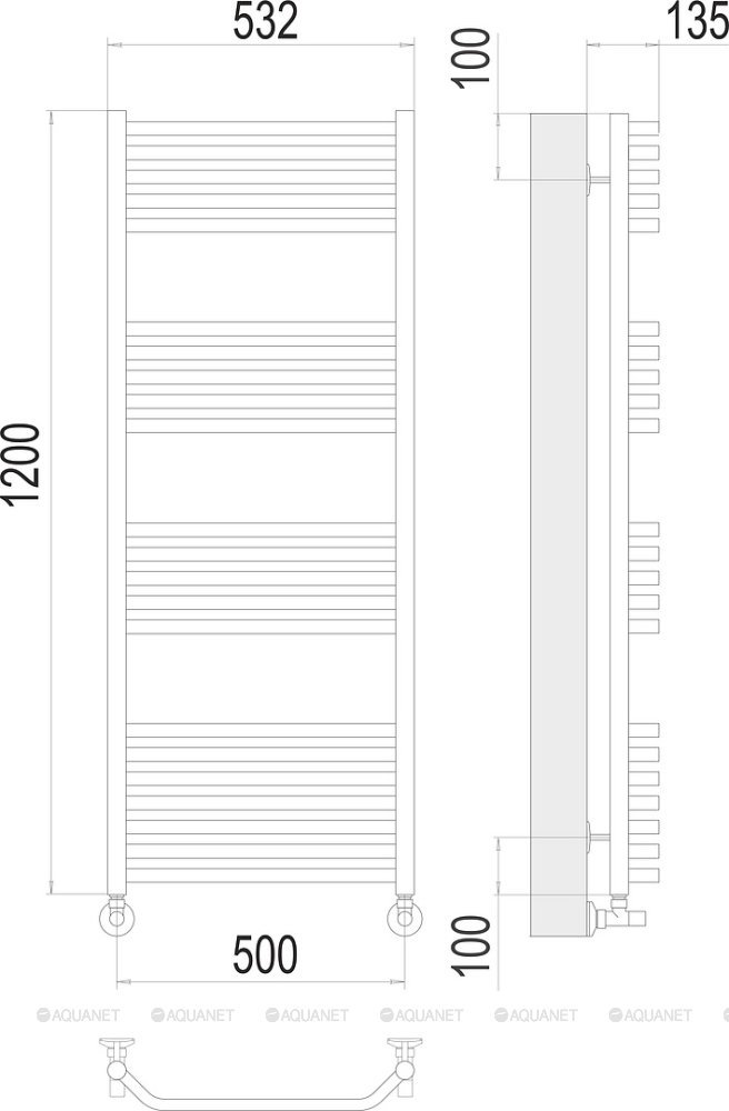 Полотенцесушитель Terminus Виктория П22 500х1200 Полотенцесушитель Terminus Виктория П22 500х1200