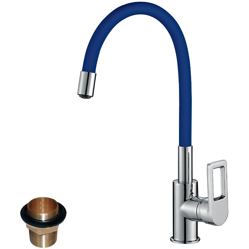 Смеситель Rossinka Z35-35U-Blue для кухни с гибким цветным изливом Смеситель Rossinka Z35-35U-Blue для кухни с гибким цветным изливом