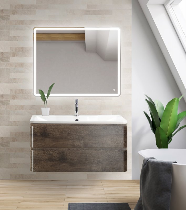 Тумба с раковиной подвесная BelBagno ALBANO 80 Rovere Nature Grigio, раковина белая Тумба с раковиной подвесная BelBagno ALBANO 80 Rovere Nature Grigio, раковина белая