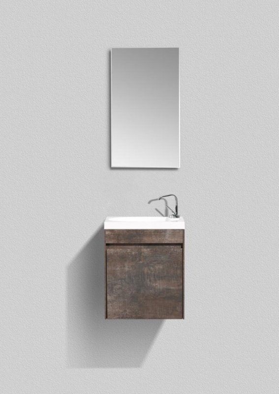 Тумба с раковиной подвесная с дверкой BelBagno PIETRA MINI 46-L Stucco Cemento, раковина белая Тумба с раковиной подвесная с дверкой BelBagno PIETRA MINI 46-L Stucco Cemento, раковина белая
