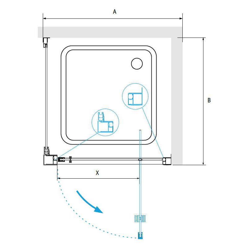 Душевой уголок RGW PA-135 (PA-105 + Z-050-1) 900x900 Душевой уголок RGW PA-135 (PA-105 + Z-050-1) 900x900
