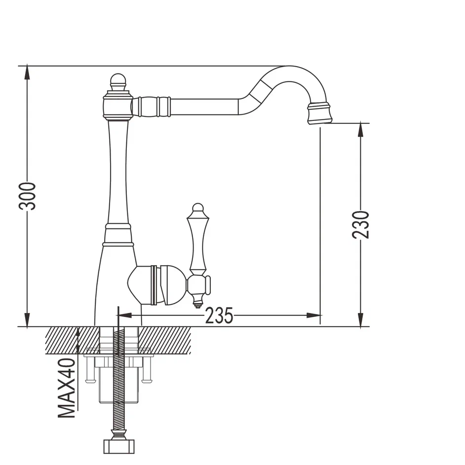 Смеситель для кухни, латунь R0113Q Смеситель для кухни, латунь R0113Q