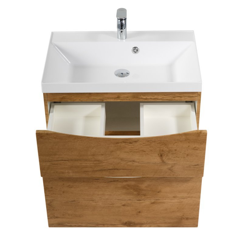 Тумба с раковиной подвесная BelBagno MARINO-H60 70 Rovere Nature, раковина белая Тумба с раковиной подвесная BelBagno MARINO-H60 70 Rovere Nature, раковина белая