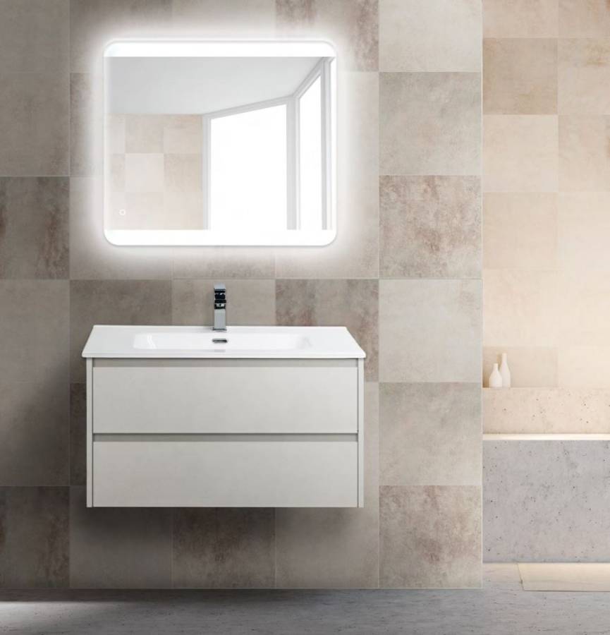 Тумба с раковиной подвесная BelBagno KRAFT 90 Cemento Grigio, раковина белая Тумба с раковиной подвесная BelBagno KRAFT 90 Cemento Grigio, раковина белая