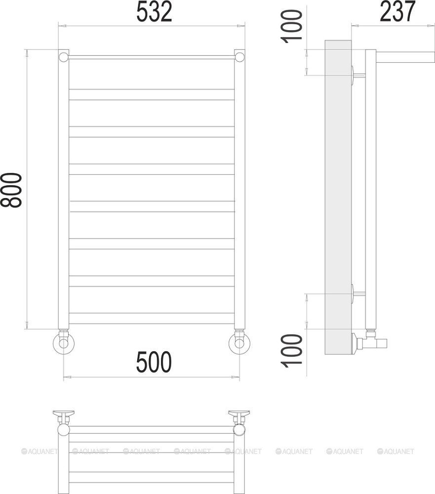 Полотенцесушитель Terminus Хендрикс П8 500х800  Полотенцесушитель Terminus Хендрикс П8 500х800