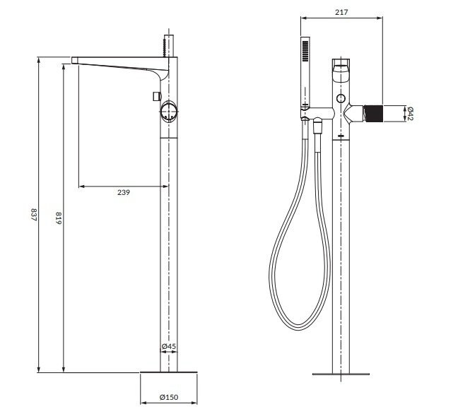 Смеситель для ванны отдельностоящий OMNIRES CONTOUR CT8033GLB (брашированное золото) Смеситель для ванны отдельностоящий OMNIRES CONTOUR CT8033GLB (брашированное золото)