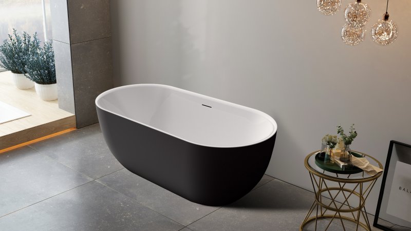 Акриловая ванна BELBAGNO BB70-1700-800-W/NM Белый Глянец внутри, черный матовый снаружи Акриловая ванна BELBAGNO BB70-1700-800-W/NM Белый Глянец внутри, черный матовый снаружи