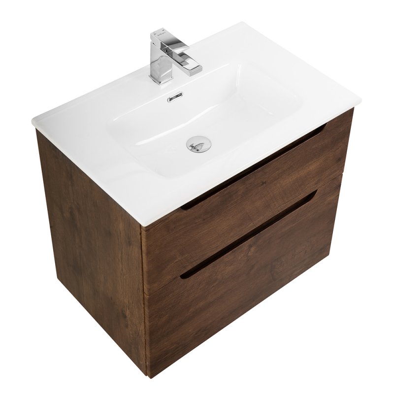 Тумба с раковиной подвесная BelBagno ETNA-H60 60 Rovere Moro, раковина белая Тумба с раковиной подвесная BelBagno ETNA-H60 60 Rovere Moro, раковина белая