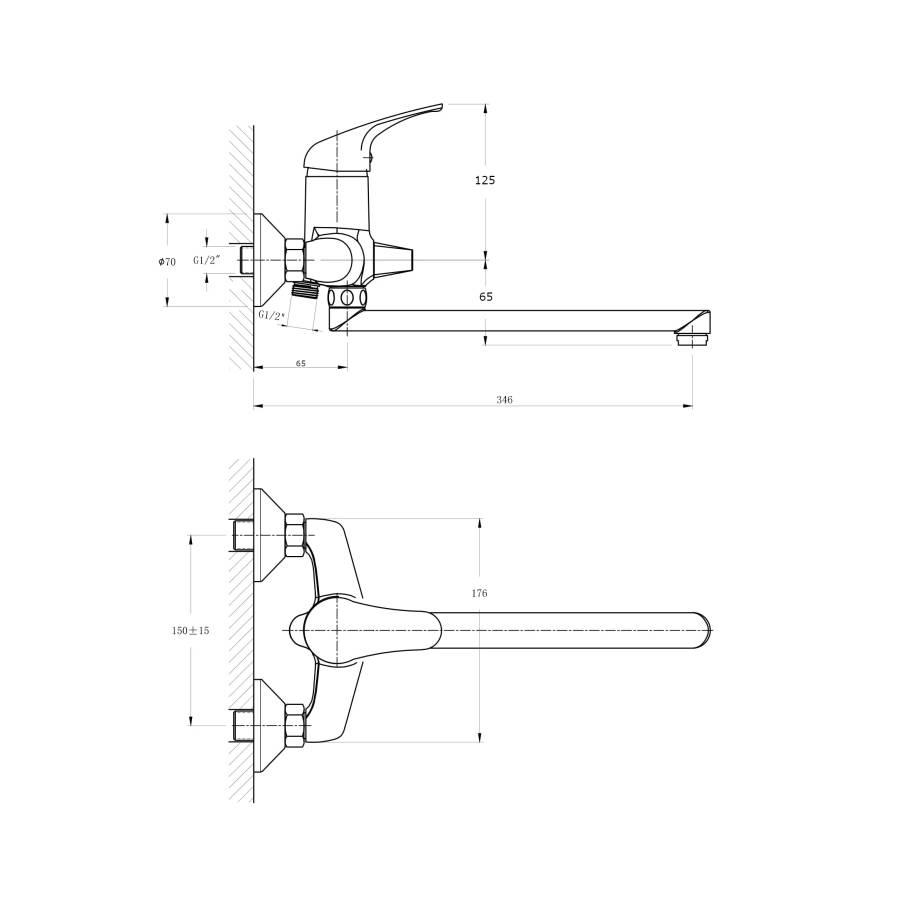Смеситель для ванны с длинным поворотным изливом RUSH Corsica (CO4240-51) Смеситель для ванны с длинным поворотным изливом RUSH Corsica (CO4240-51)