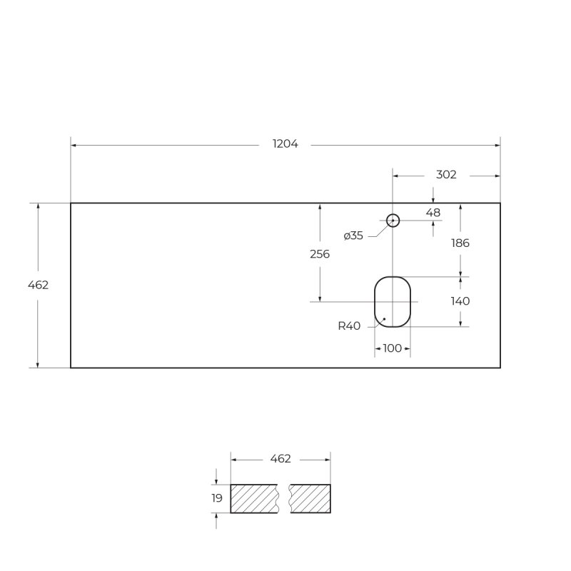 Столешница из МДФ BelBagno EK-120-AS-BL-R Bianco Lucido Столешница из МДФ BelBagno EK-120-AS-BL-R Bianco Lucido