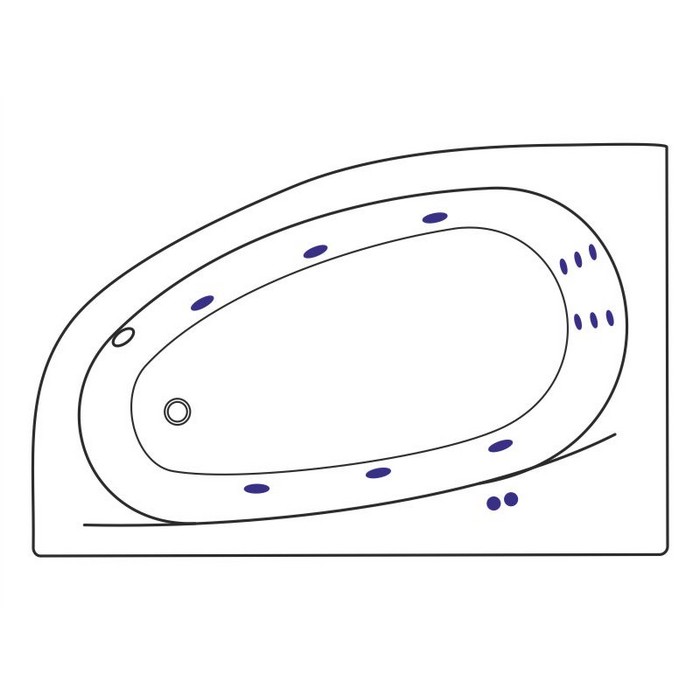 Ванна EXCELLENT Kameleon 170x110 (левая) "LINE" (хром) Ванна EXCELLENT Kameleon 170x110 (левая) "LINE" (хром)