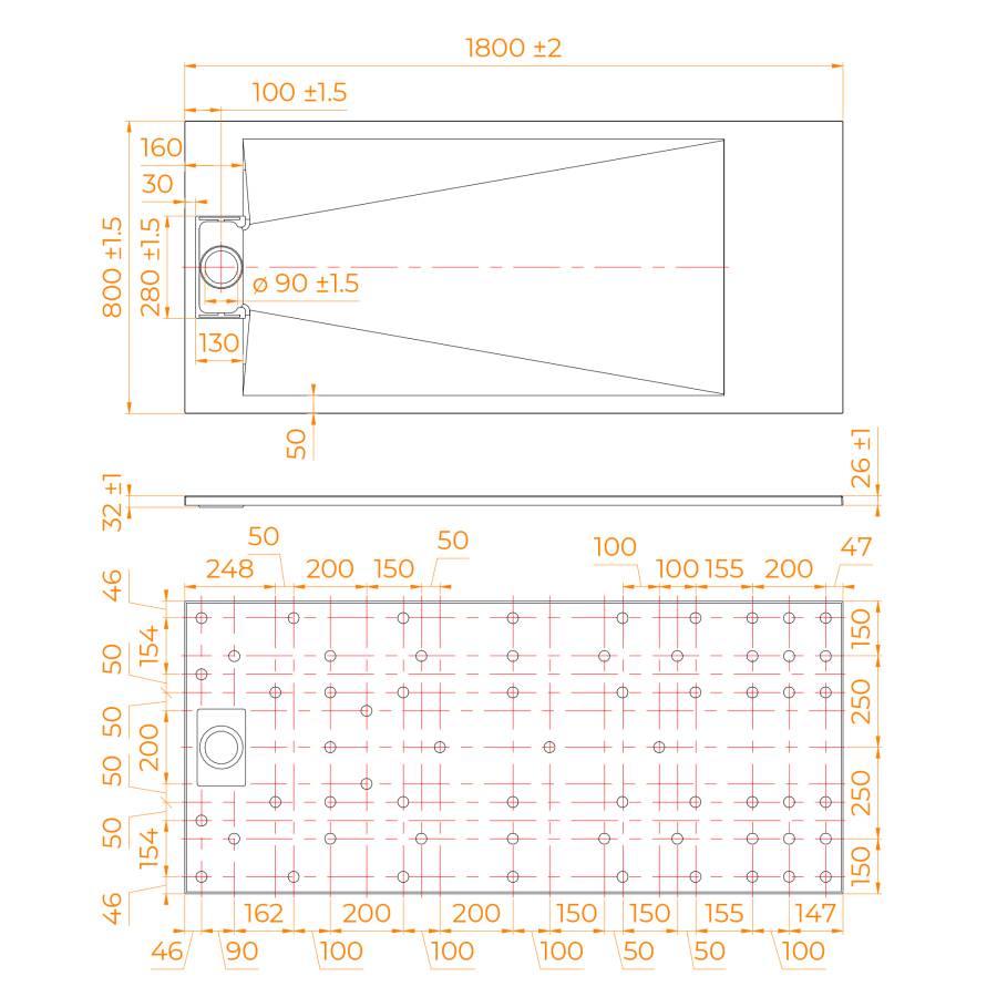 Душевой поддон RGW TUS-188W 80х180 553702818-01 Душевой поддон RGW TUS-188W 80х180 553702818-01