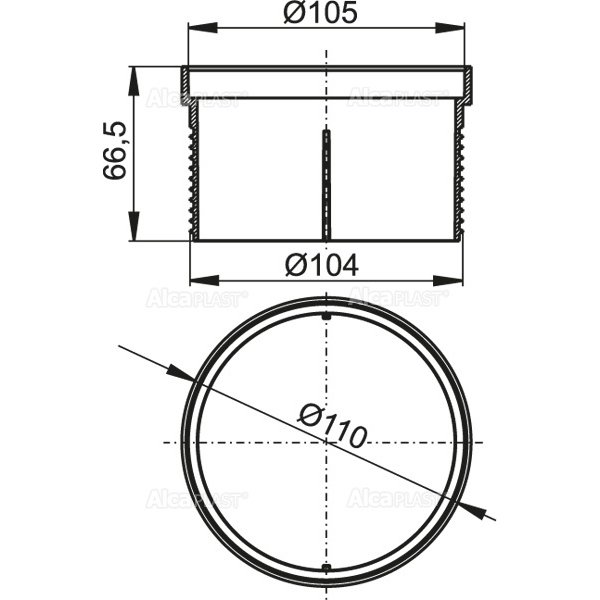 Насадка горловины трапа DN105 Насадка горловины трапа DN105