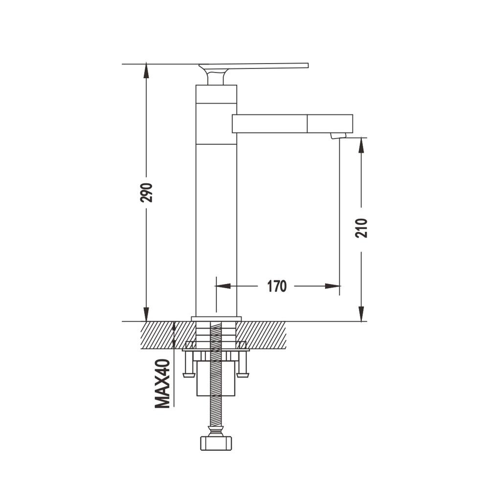 Смеситель для раковины латунь, черный S6611H Смеситель для раковины латунь, черный S6611H