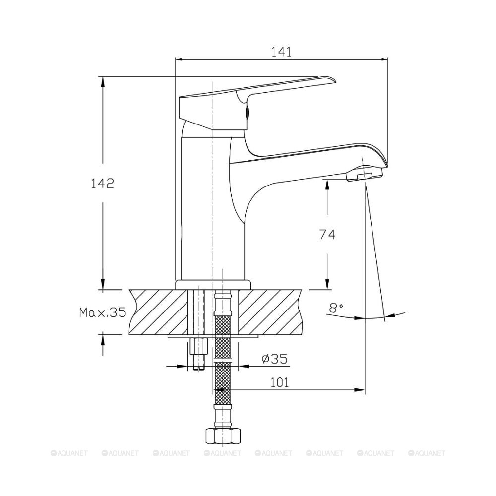 Смеситель для раковины Orange Prim M42-021cr Смеситель для раковины Orange Prim M42-021cr