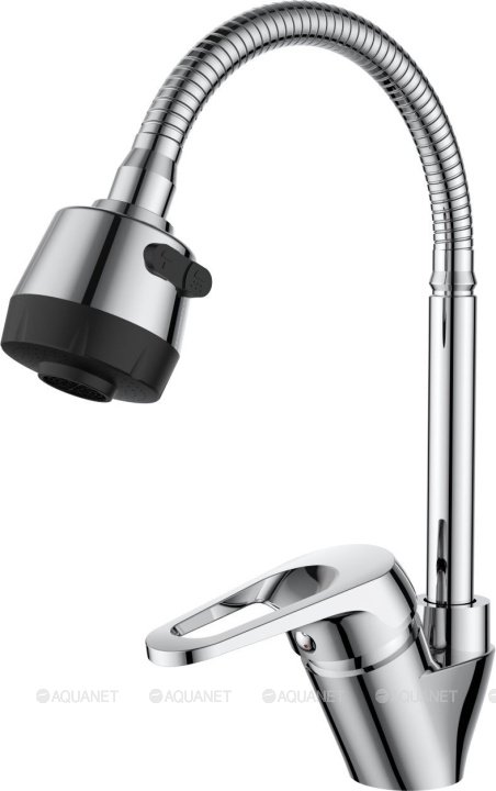 OneLife P11-004cr полимерный смеситель для кухни с гибким изливом, хром OneLife P11-004cr полимерный смеситель для кухни с гибким изливом, хром