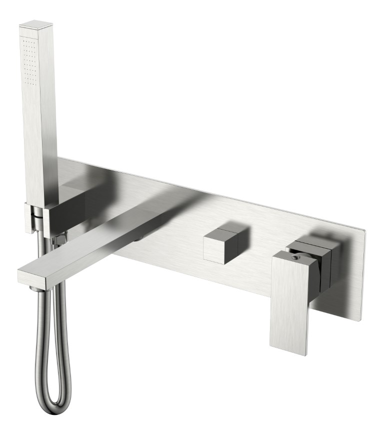 Смеситель для ванны встроенный Qubic Brushed Nickel Смеситель для ванны встроенный Qubic Brushed Nickel