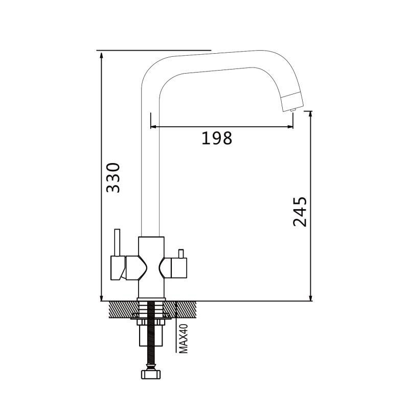 Смеситель для кухни со встроенным фильтром (краном) под питьевую воду Shevanik S228 S228C Смеситель для кухни со встроенным фильтром (краном) под питьевую воду Shevanik S228 S228C