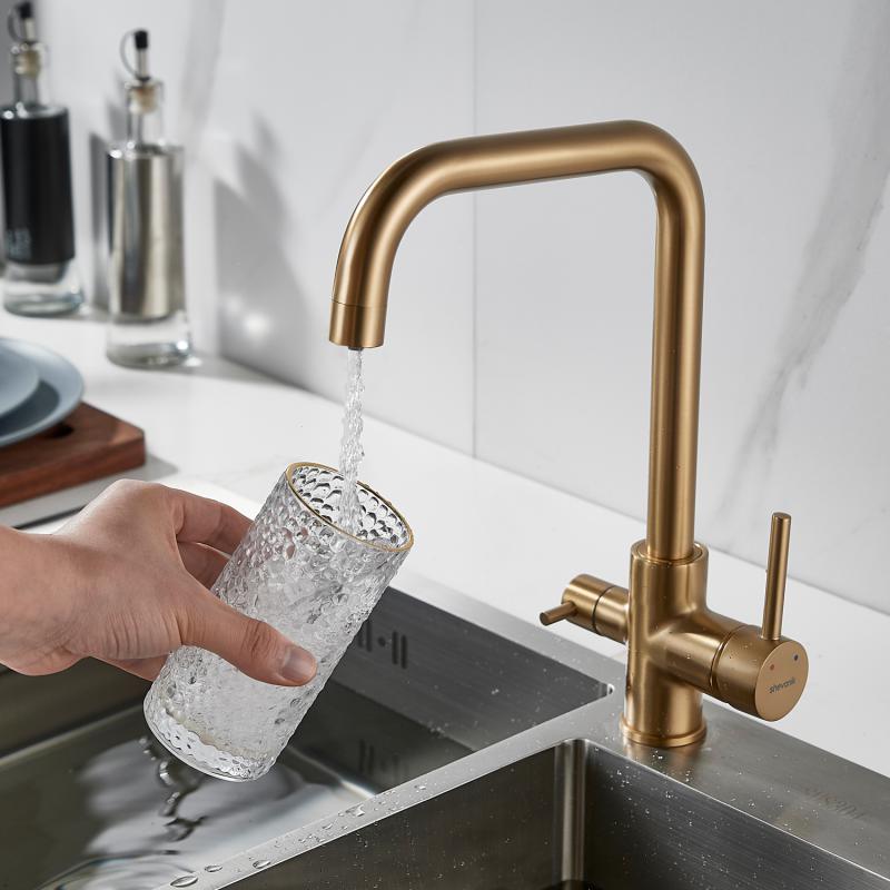 Смеситель для кухни со встроенным фильтром (краном) под питьевую воду Shevanik S228 S228G Смеситель для кухни со встроенным фильтром (краном) под питьевую воду Shevanik S228 S228G