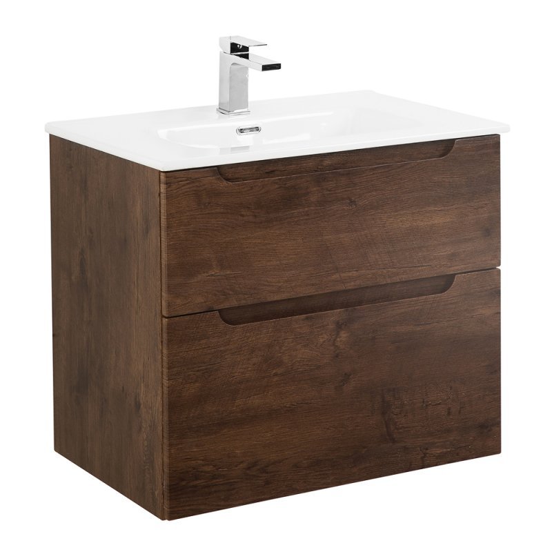 Тумба с раковиной подвесная BelBagno ETNA-H60 60 Rovere Moro, раковина белая Тумба с раковиной подвесная BelBagno ETNA-H60 60 Rovere Moro, раковина белая
