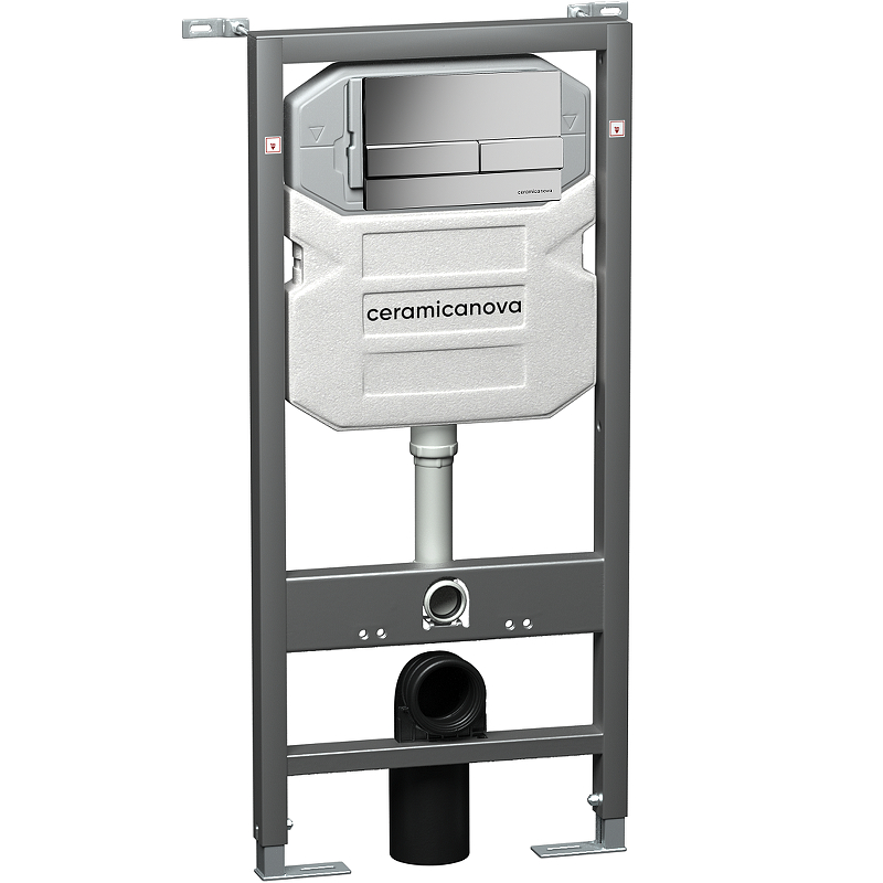 Система инсталляции для унитазов CERAMICANOVA Envision с кнопкой смыва Flat цвет хром матовый, креплениями, арт. CN1002M Система инсталляции для унитазов CERAMICANOVA Envision с кнопкой смыва Flat цвет хром матовый, креплениями, арт. CN1002M