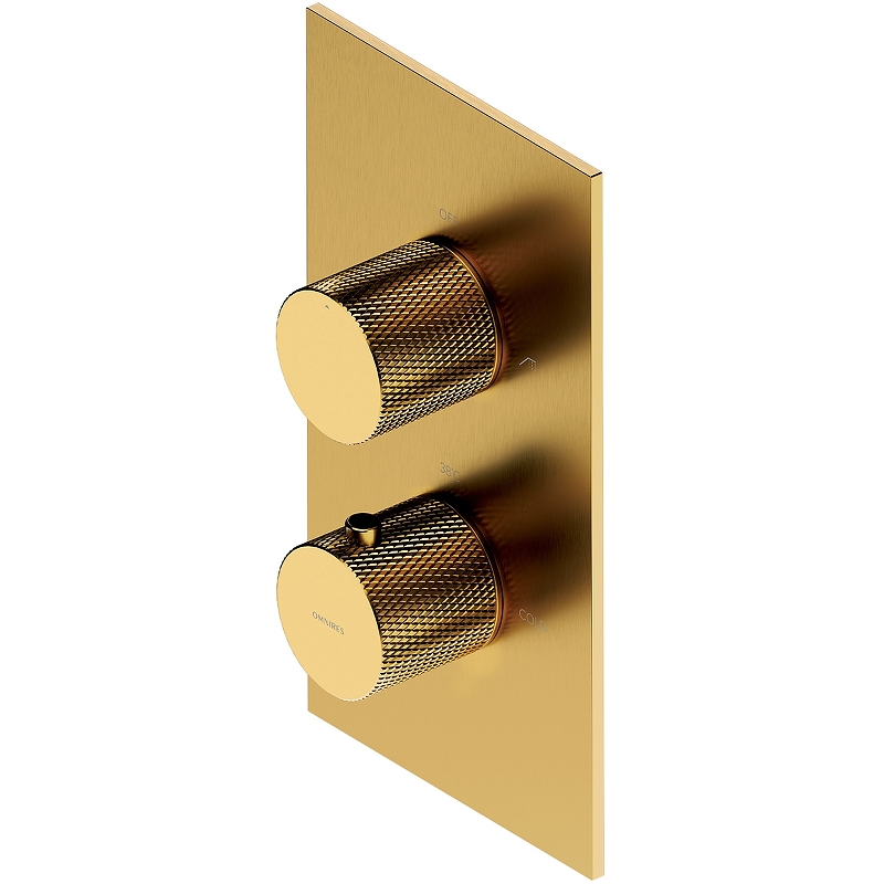 Смеситель термостатический для душа скрытого монтажа OMNIRES CONTOUR CT8036GLB (браш.золото) Смеситель термостатический для душа скрытого монтажа OMNIRES CONTOUR CT8036GLB (браш.золото)