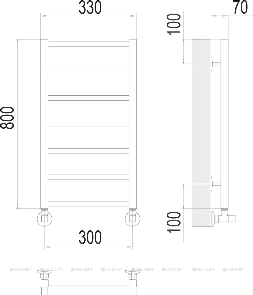 Полотенцесушитель Terminus Контур П7 300х800 Полотенцесушитель Terminus Контур П7 300х800