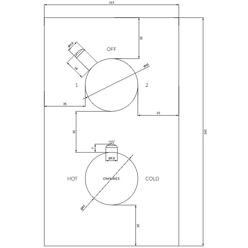 Смеситель термостатический для душа скрытого монтажа OMNIRES Y Y1236_KROCR (хром) Смеситель термостатический для душа скрытого монтажа OMNIRES Y Y1236_KROCR (хром)