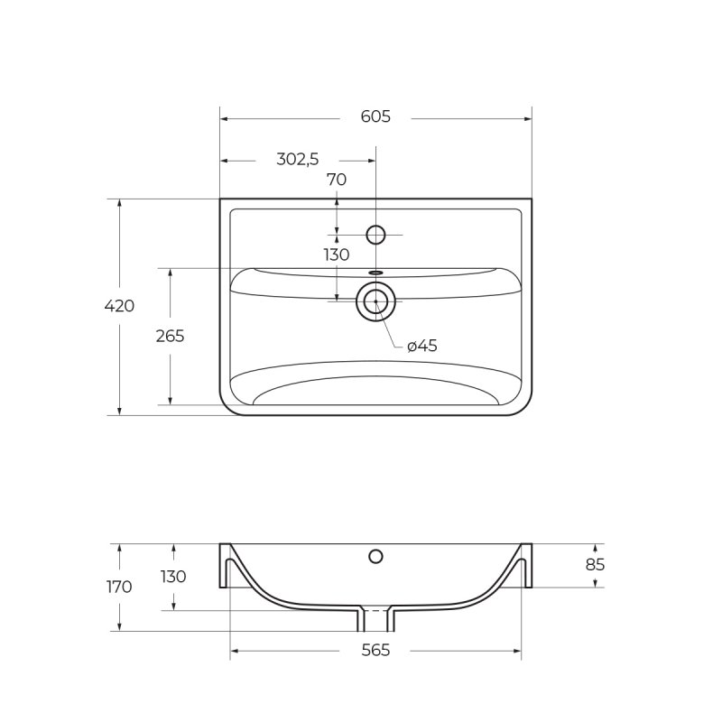 Тумба с раковиной подвесная с одним ящиком BelBagno NEON 60 Rovere Scuro, раковина белая Тумба с раковиной подвесная с одним ящиком BelBagno NEON 60 Rovere Scuro, раковина белая