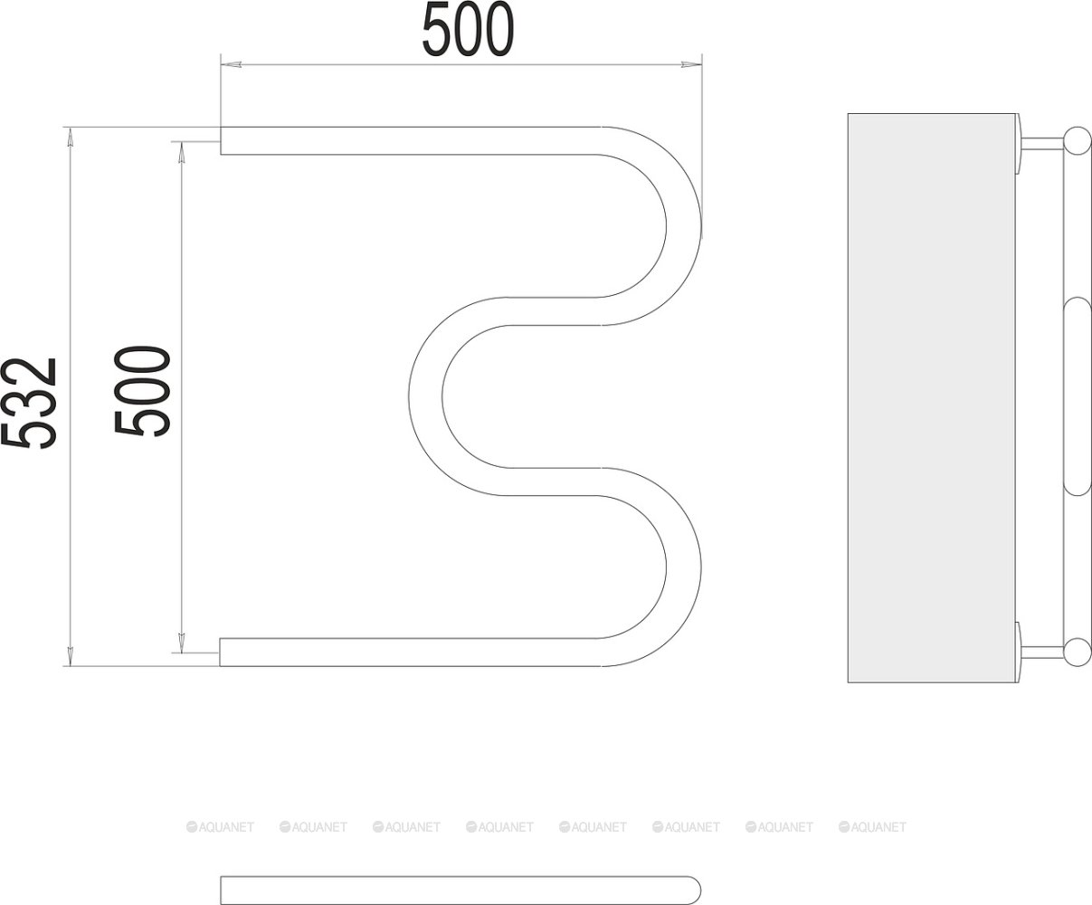 Полотенцесушитель Terminus М-образный  (1")500х500 Полотенцесушитель Terminus М-образный  (1")500х500