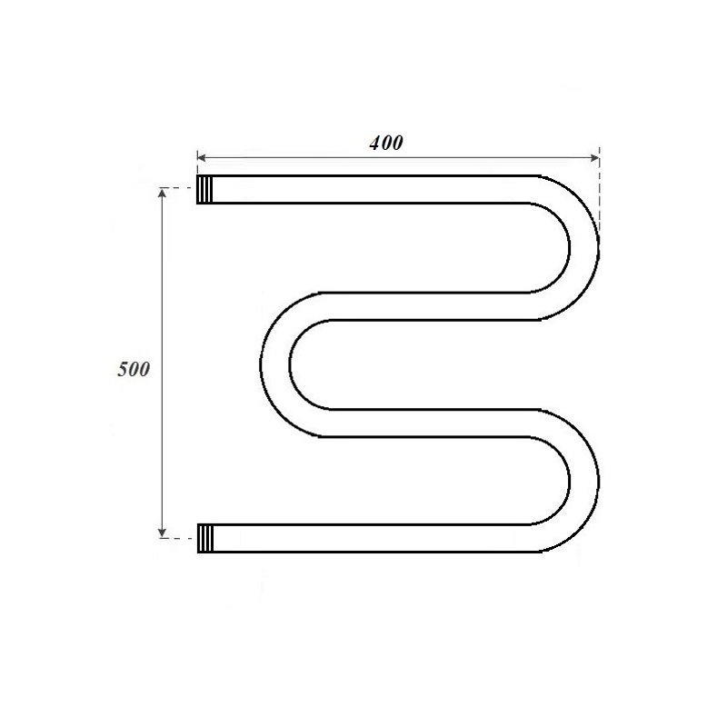 Полотенцесушитель водяной Point PN37554 500x400 М-образный (1"), хром Полотенцесушитель водяной Point PN37554 500x400 М-образный (1"), хром