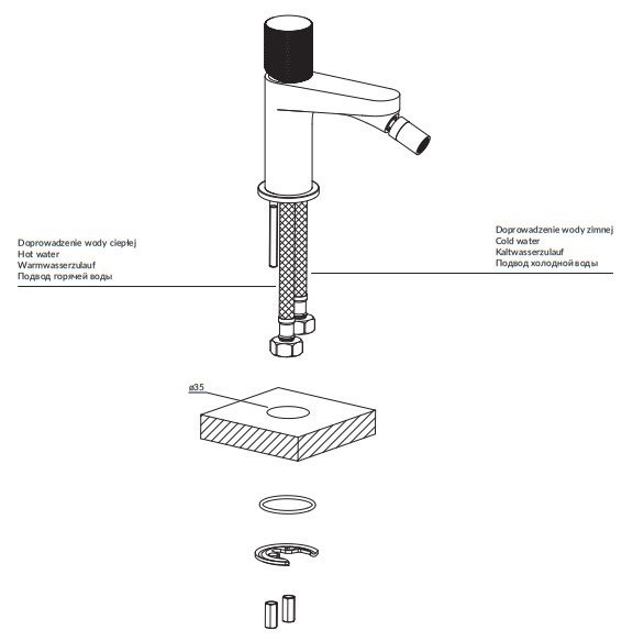 Смеситель для биде OMNIRES CONTOUR CT8020GLB (брашированное золото) Смеситель для биде OMNIRES CONTOUR CT8020GLB (брашированное золото)