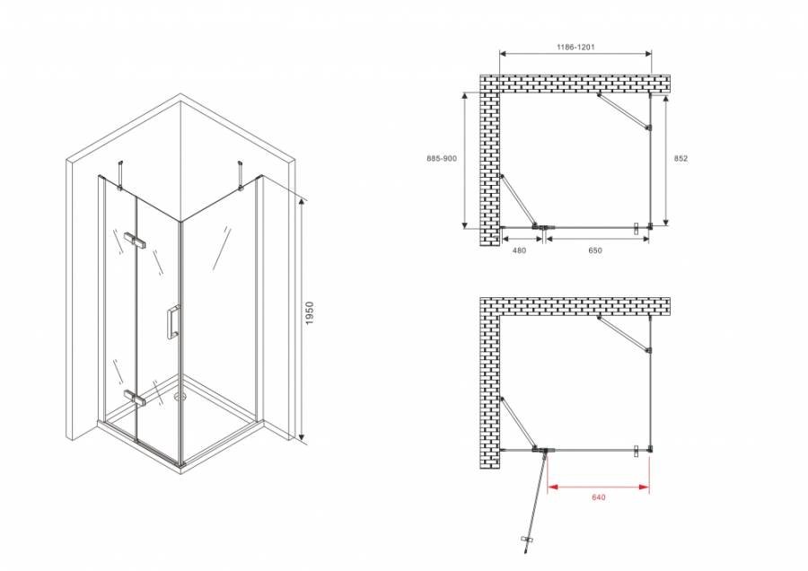 Душевой уголок ABBER Zart AG08120-S91 Душевой уголок ABBER Zart AG08120-S91