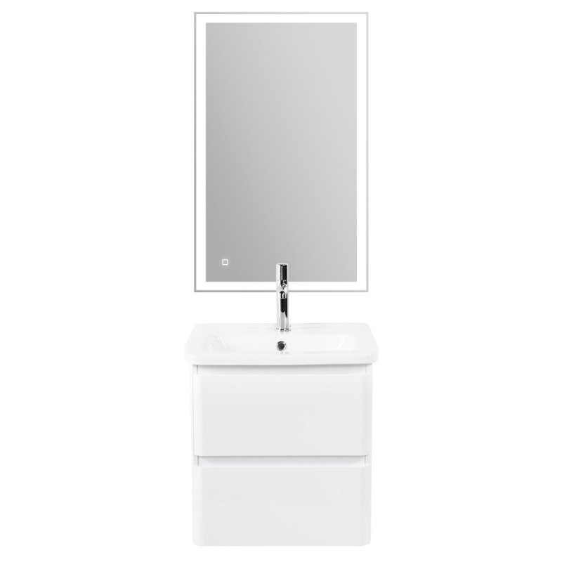 Тумба с раковиной подвесная  BelBagno ALBANO-CER 50 Rovere Vintage Bianco, раковина белая Тумба с раковиной подвесная  BelBagno ALBANO-CER 50 Rovere Vintage Bianco, раковина белая
