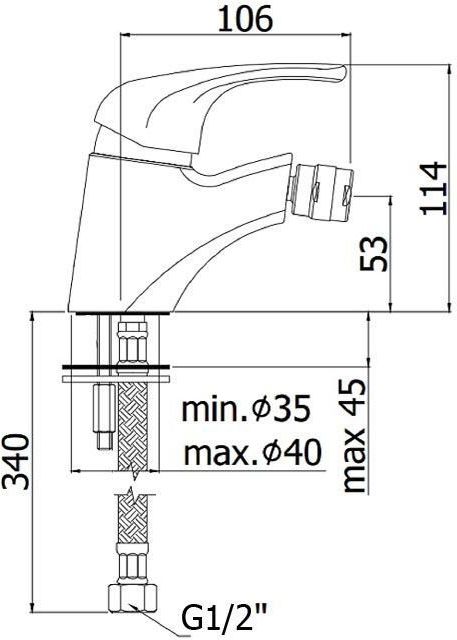 Смеситель для биде Paffoni Nettuno Due ND131CR Смеситель для биде Paffoni Nettuno Due ND131CR