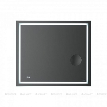 M91AMOX0803WG Универсальное зеркало с контурной Led-подсветкой, часами и косметическим зеркалом, 80