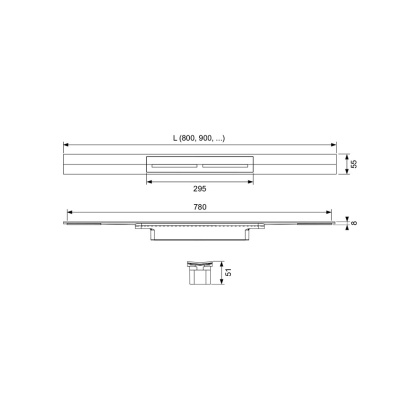 Профиль для душа TECEdrainprofile, 1200 мм, PVD Brushed Black Chrome