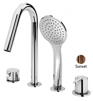 LEAF-BVDM4-L-PS Смеситель на борт ванны врезной, на 4 отверстия, исполнение Sunset PVD LEAF-BVDM4-L-PS Смеситель на борт ванны врезной, на 4 отверстия, исполнение Sunset PVD