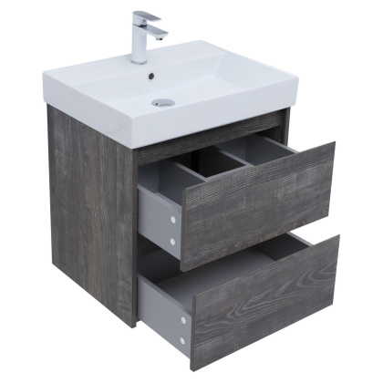 Тумба под раковину Aquanet Nova Lite 60 дуб серый (2 ящика)