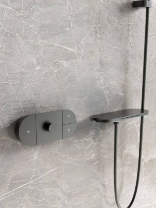 Душевой комплект Futura VSFW-2F12TMB термостатический встраиваемый, 3 режима, черный матовый