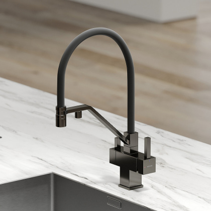 Смеситель для кухни SANCOS Loro с возможностью подключения фильтра для воды, цвет вороненая сталь, арт. SC4007GG