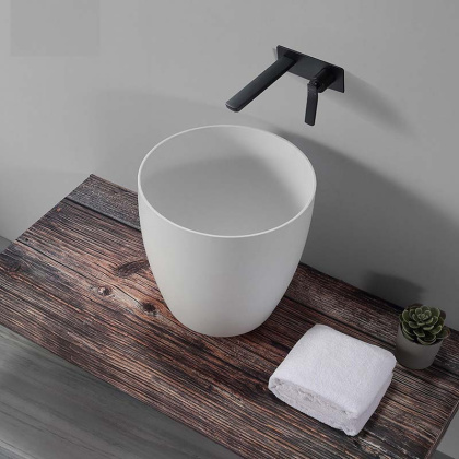 Раковина чаша круглая Corian белая d39 h40