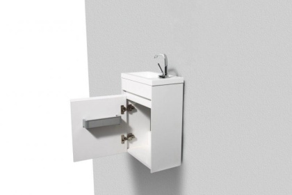 Тумба с раковиной подвесная с дверкой BelBagno PIETRA MINI 40-L Stucco Cemento, раковина белая Тумба с раковиной подвесная с дверкой BelBagno PIETRA MINI 40-L Stucco Cemento, раковина белая